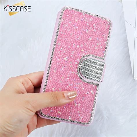 KISSCASE Bling Diamond Flip Phone Case For IPhone 5 5S SE Cases Luxury