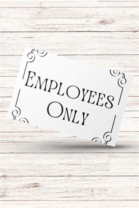 Free Printable Employees Only Sign Find A Free Printable