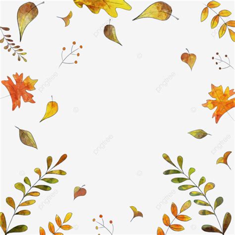 Hand Painted Watercolor Fallen Leaves Autumn Shading Autumn Fallen