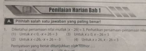 Solved Penilaian Harian Bab A Pilihlah Salah Satu Jawaban Yang