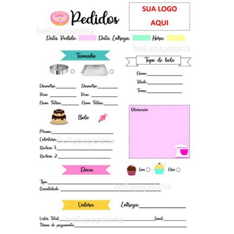 Bloco De Pedido Confeitaria Shopee Brasil