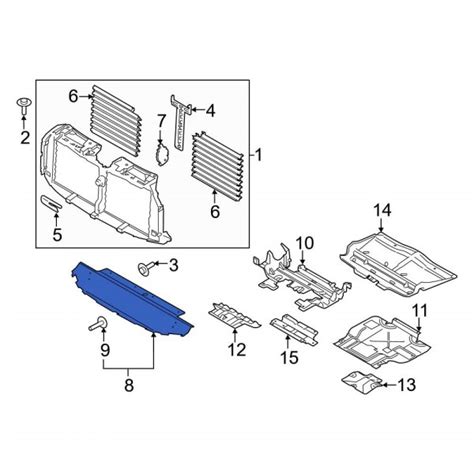 Ford OE JL3Z8327A Front Rearward Radiator Support Air Deflector