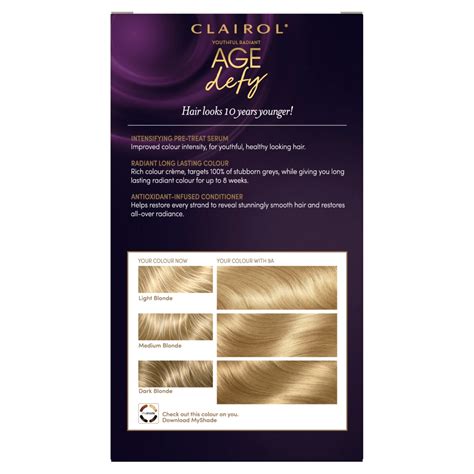 Clairol Nice N Easy Age Defy Light Ash Blonde A Permanent Hair Dye Wilko
