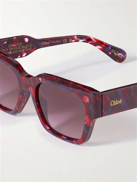 ChloÉ Eyewear Speckled Square Frame Acetate Sunglasses Net A Porter