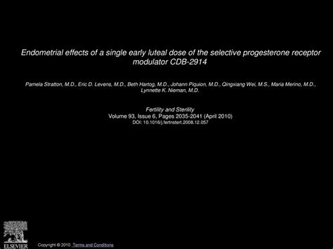 Endometrial Effects Of A Single Early Luteal Dose Of The Selective