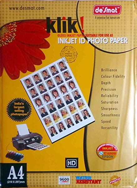 DESMAT INKJET PHOTO PAPER 180 GSM A4 50 SHEETS GLOSSY PAPER