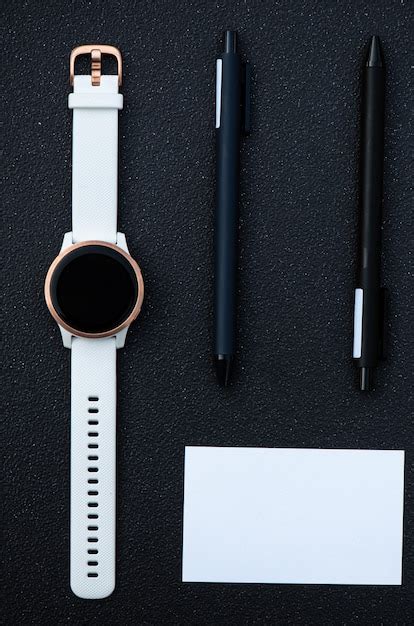 Premium Photo Smart Watch And Smart Pen On Black Background