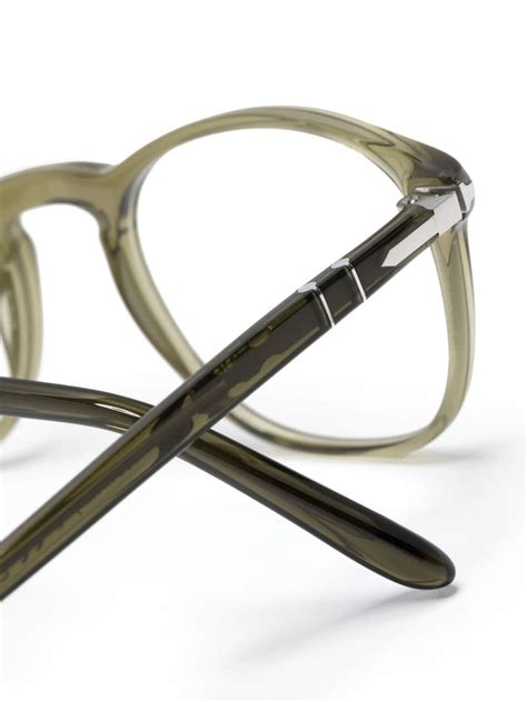 Persol Square Frame Glasses Green Farfetch