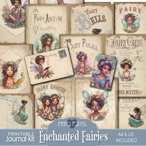 Fairy Junk Journal Kit Printable Fairies Of Colour Mixed Race