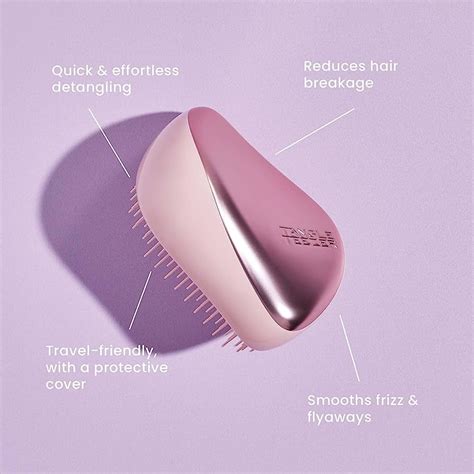 Tangle Teezer The Compact Styler Detangling Hairbrush Travel Friendly With Protective Cover