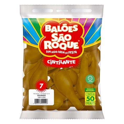 Balão Bexiga Dourada Cintilante N 7 C 50 Unid São Roque Shopee Brasil