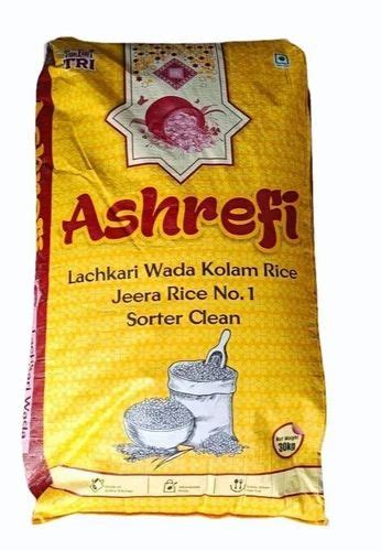 Ashrefi 30 Kg Lachkari Wada Kolam Rice Packaging Type PP Bag At Best