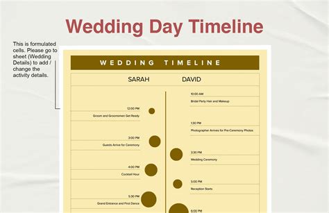 Wedding Timeline Template in Excel, Google Sheets - Download | Template.net