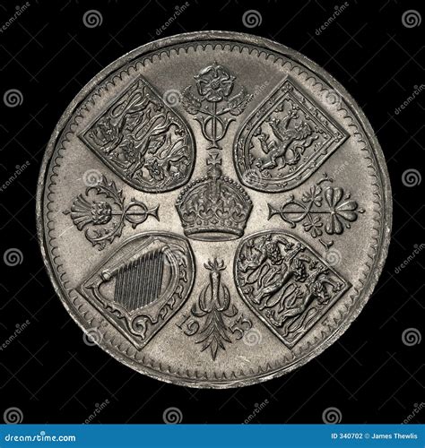 Old five shilling coin stock photo. Image of antique, nest - 340702