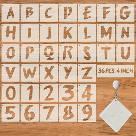 Amazon Yeajon Inch Letter Stencils And Numbers Pcs Alphabet