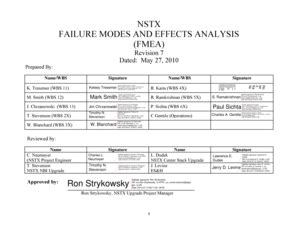 Fillable Online Fmea Pppl Evms Page Princeton Plasma Physics