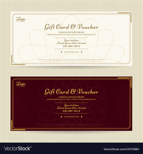 Elegant Gift Voucher Or Card Template Royalty Free Vector