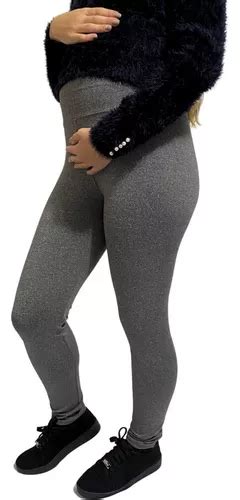 Calça Legging Gestante Gravida Suplex Cintura Alta Cinza Parcelamento