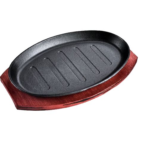 Sizzle platter cast iron steak sizzler serving plate sizzling dish wooden base – Artofit