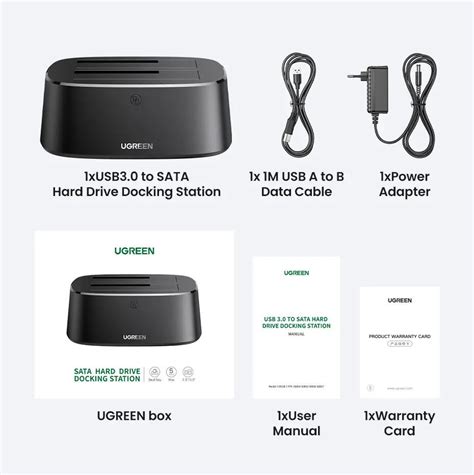 ᐉ Док-станция UGREEN CM198 для жестких дисков SATA SSD/HDD Black (50857 ...