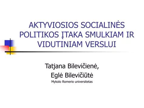 Ppt Aktyviosios Socialin S Politikos Taka Smulkiam Ir Vidutiniam