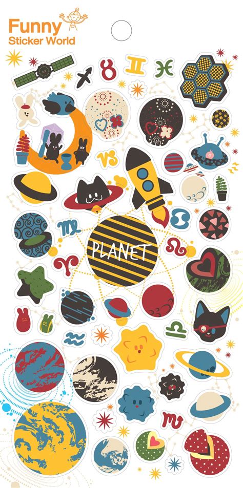 Space Exploration Stickers - Colorful Cute