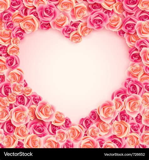 Pink Roses Heart Royalty Free Vector Image Vectorstock