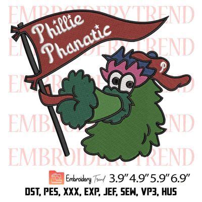 Phillies Phanatic Embroidery Design Philly Mascot Embroidery