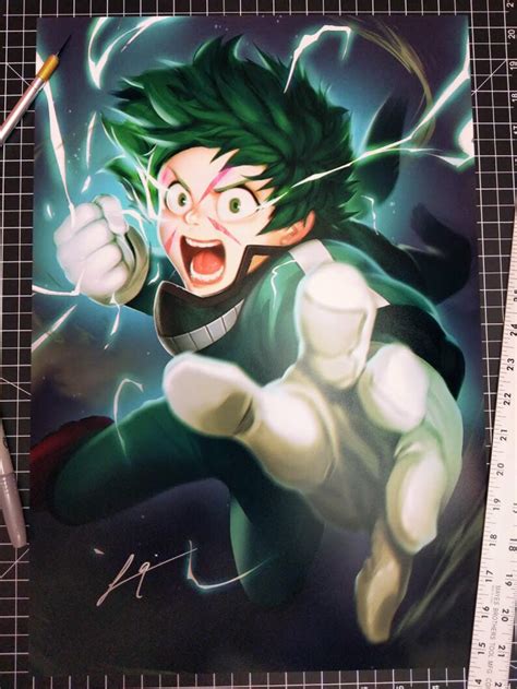 My Hero Academia Deku Anime Art Print Poster Lithograph Etsy