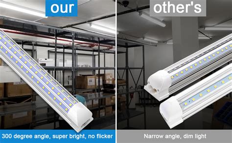 SHOPLED 8FT LED Shop Light 90W 11700LM 6000K Daylight White D Shape