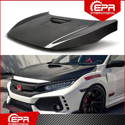 Kit de carrocería embellecedora de capó de fibra de carbono FK7 Civic