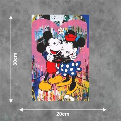 Kit 3 Placas Decorativas Mickey E Minnie Retro Fran Adesivos De Parede