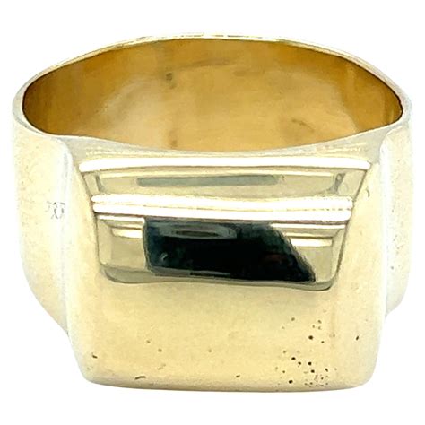 Susan Lister Locke Solid 18k Yellow Gold Block Ring For Sale At 1stdibs