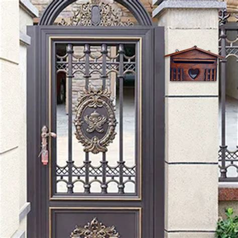 Wooden Wall Mount Locking Mail Box Front Door Gate... – Grandado