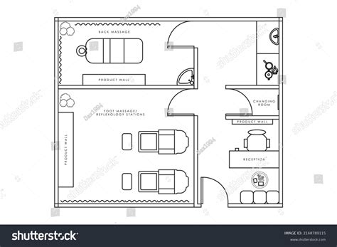 Spa Wellness Center Salon Floor Plan Stock Vector Royalty Free 2168789115 Shutterstock