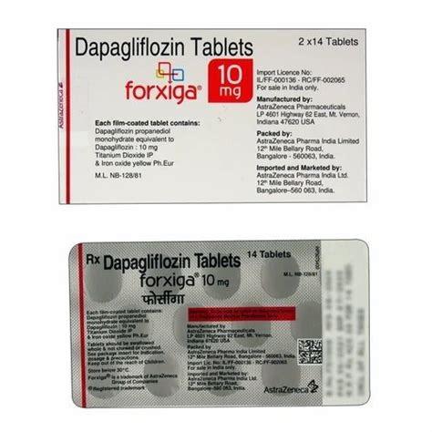 Forxiga Dapagliflozin Tablet Packaging Type Blister Packaging