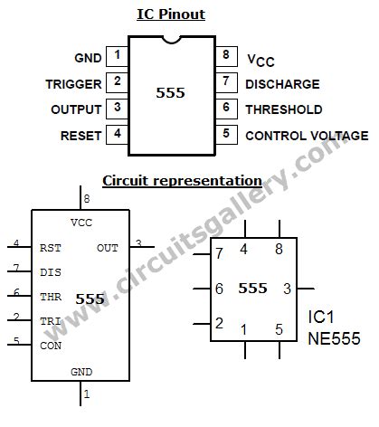 Pin Configuration Of 555 Timer