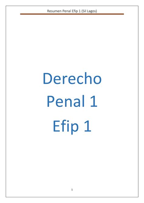 Derecho Penal 1 Efip 1 Sil Lagos 1 1 3 Derecho Penal 1 Efip 1