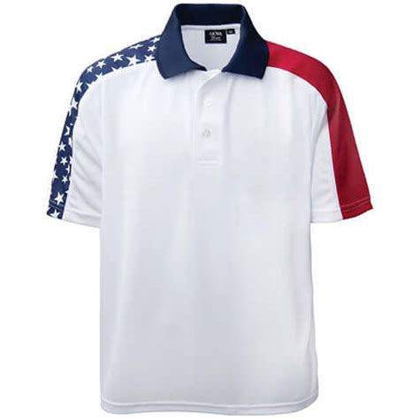 Mens Made In Usa Patriotic Tech Polo Shirt The Flag Shirt