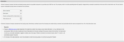 Solved Instructions Fremont Computer Company Has Been Chegg