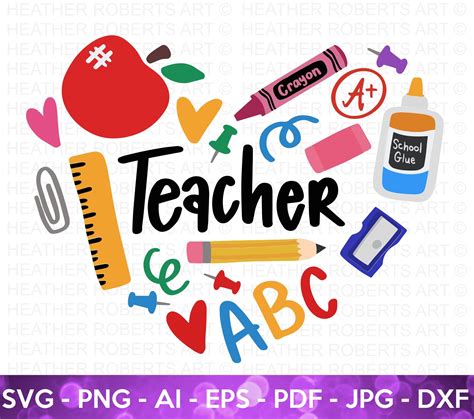 Teacher Heart Svg Teacher Sublimation Teacher Svg Back To Etsy Uk