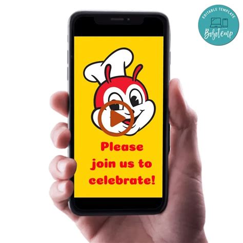 Jollibee Video Invitation Digital Template Diy Bobotemp