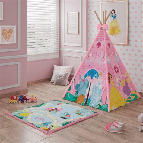 Cabana Infantil Feminina - Cabana Infantil Feminina c/ Tapete Princesas Disney Rosa em Promoção na ...