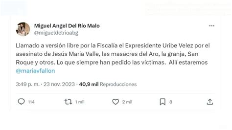 Fiscalía Citó A Versión Libre A Álvaro Uribe Vélez Para Que Entregue Su