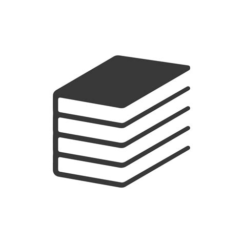 Black and white stacked books icon vector image 22067866 Vector Art at ...