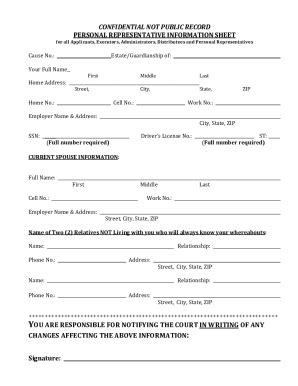 Fillable Online Personal Information Form Grayson County Texas Fax