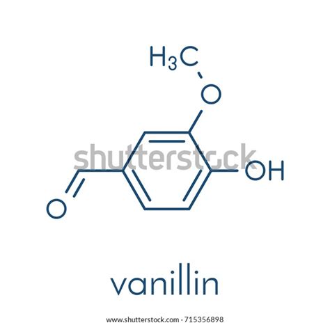 Vanillin Vanilla Extract Molecule Skeletal Formula Stock Vector