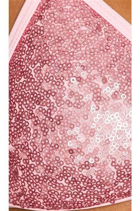 Superdown Chantell Sequin Bikini Top In Pink REVOLVE
