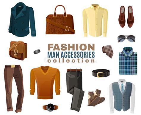 Fashion Man Accessories Collection Stock Vector Illustration Of Icons