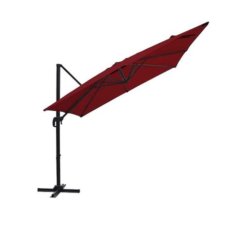 Sunrinx Ft Cantilever Patio Umbrella With Foot Pedal In Red Mg